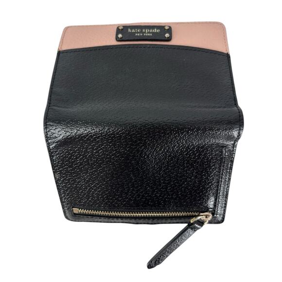 Kate Spade New York Jeanne Medium Slim Bifold Wallet Pink Black Designer - Picture 4 of 11